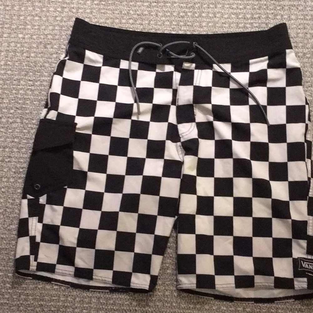 Vans classic black & checkered board shorts